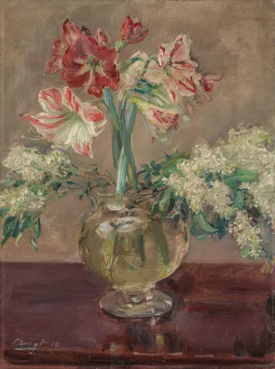 Amaryllis och syren av Max Slevogt