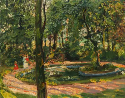 Kinder am Weiher (Garten in Godramstein) av Max Slevogt