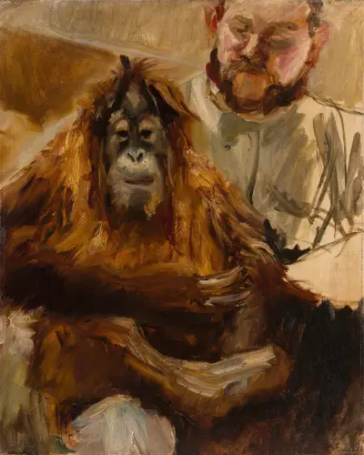 Orang-Utan ‘Seemann’ with his keeper av Max Slevogt