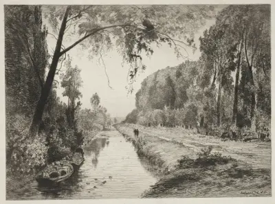 Canal at Pont Sainte-Maxence av Maxime Lalanne