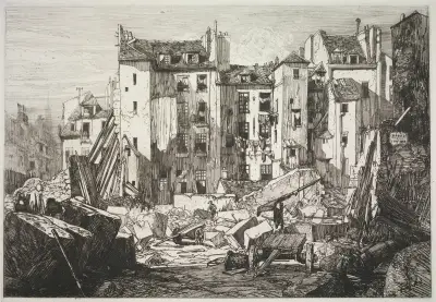 Abriss zur Eröffnung der Rue des Écoles von Maxime Lalanne