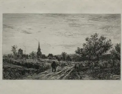 Landschaft, Abend (Heimkehr) von Maxime Lalanne