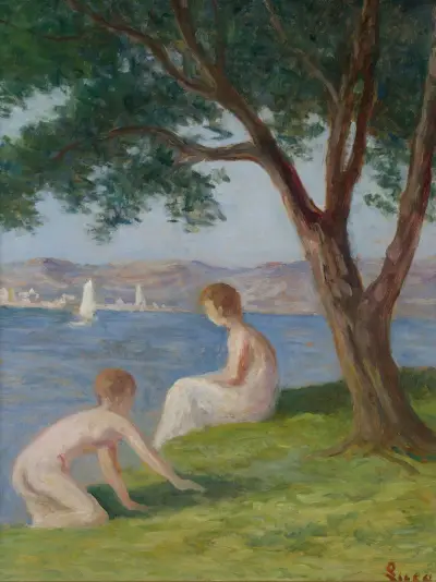 Badende in St. Tropez von Maximilien Luce