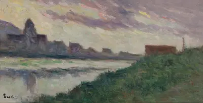 Omgivningar kring Tréport av Maximilien Luce