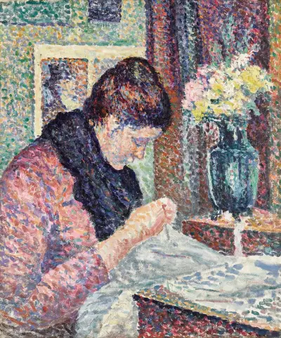 Kvinna som syr av Maximilien Luce