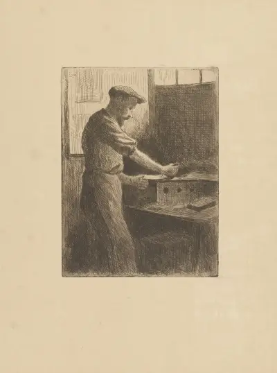 Drucker in seiner Werkstatt von Maximilien Luce