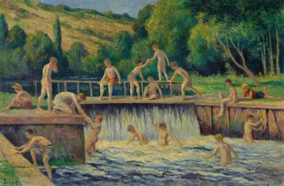 Badet vid Bessy-sur-Cure av Maximilien Luce