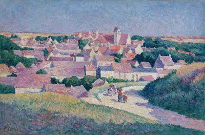 Moulineux, l’entrée du village av Maximilien Luce