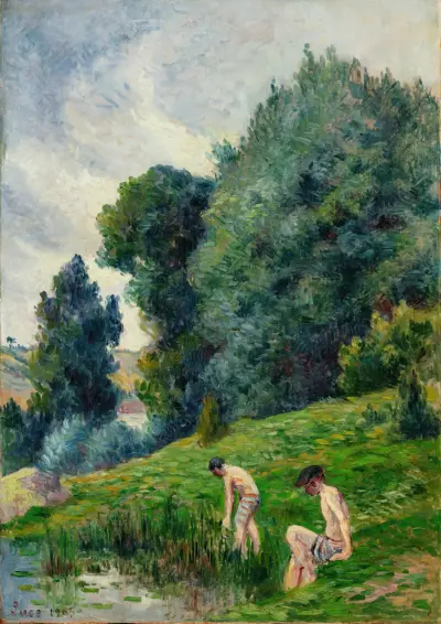 Moulineux, badarna av Maximilien Luce