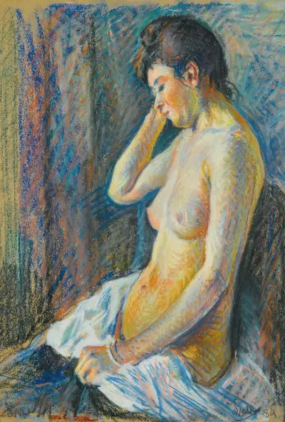 Nu Assis av Maximilien Luce