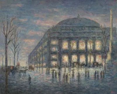 Paris, la place du Théâtre du Châtelet av Maximilien Luce