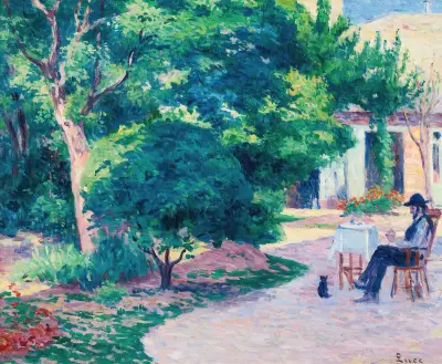 Paris, Der Garten von Alexandre Charpentier in Hameau Boileau von Maximilien Luce