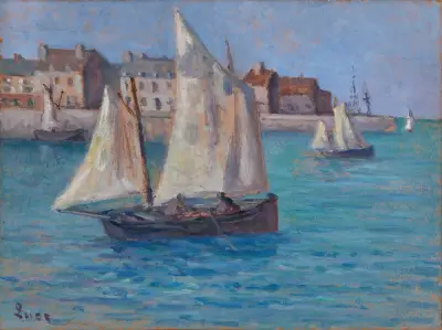Hamnen i Dieppe av Maximilien Luce
