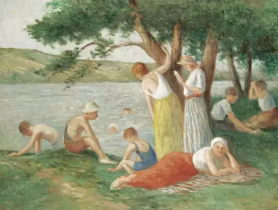 Rolleboise, La Baignade av Maximilien Luce