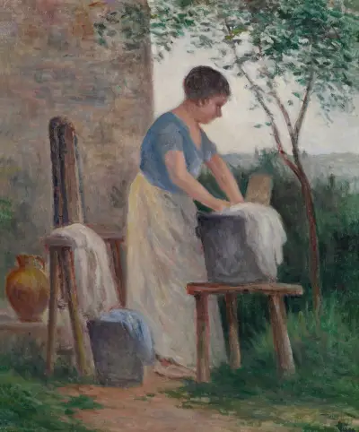 Rolleboise, tvätt i trädgården av Maximilien Luce