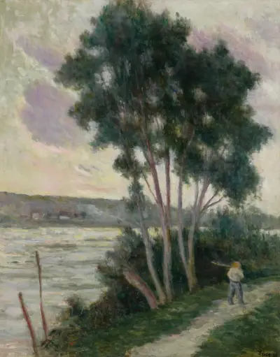 Sandrecourt, vägen vid floden av Maximilien Luce