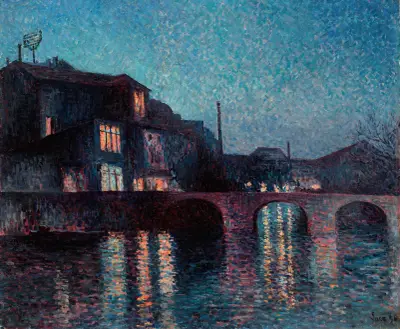 Floden Sambre i Charleroi av Maximilien Luce