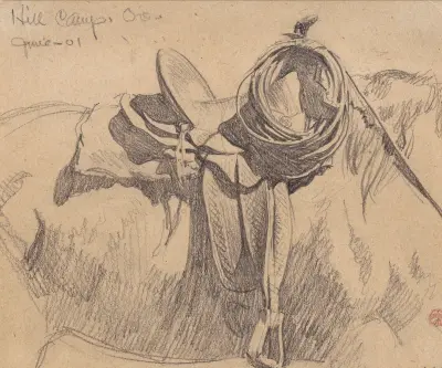 For Cowboy’s Saddle Gear, Hill Camp, Oregon av Maynard Dixon