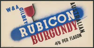 W. & A . Gilbey Australian Rubicon Burgundy av Edward McKnight Kauffer