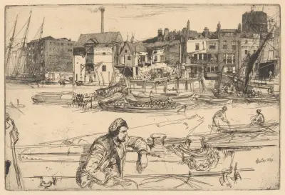 Black Lion Wharf av James Abbott McNeill Whistler