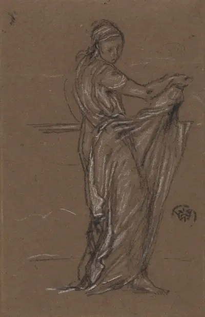 Draped Female Figure av James Abbott McNeill Whistler