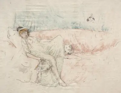 Draped Figure Reclining av James Abbott McNeill Whistler