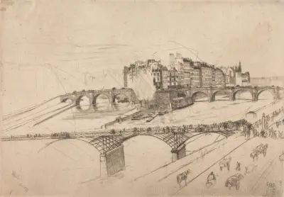 Île de la Cité, Paris av James Abbott McNeill Whistler