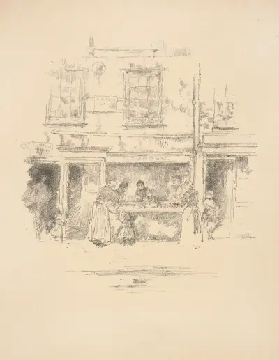 Maunder’s Fish-Shop, Chelsea av James Abbott McNeill Whistler