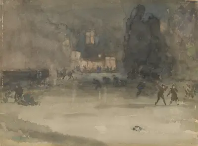 Nocturne: Amsterdam in Winter av James Abbott McNeill Whistler