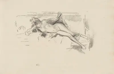Nude Model, Reclining av James Abbott McNeill Whistler