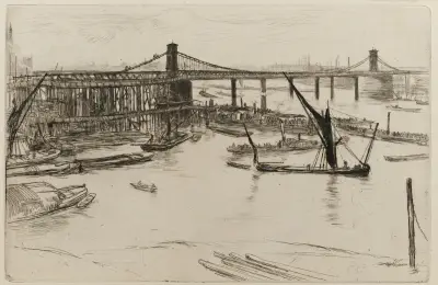 Old Hungerford Bridge av James Abbott McNeill Whistler
