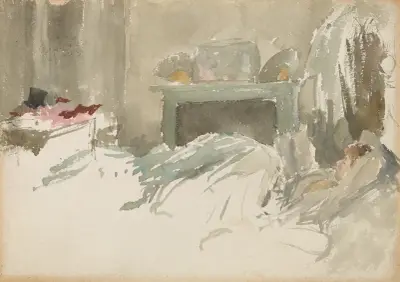 Resting in Bed av James Abbott McNeill Whistler