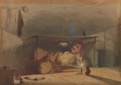 Sam Weller’s Landlord in the Fleet av James Abbott McNeill Whistler