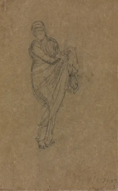 Stojící žena zvedající si šaty, James Abbott McNeill Whistler