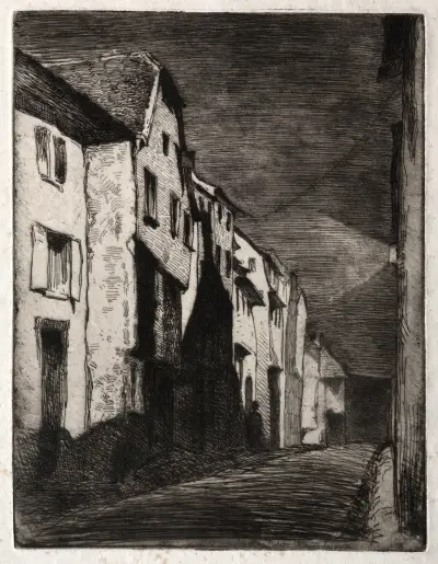 Street in Saverne av James Abbott McNeill Whistler