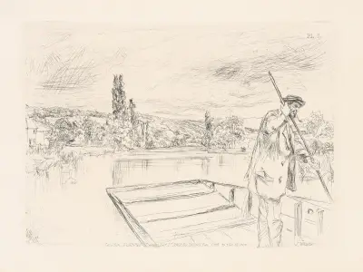 The angler or The punt av James Abbott McNeill Whistler