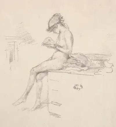 The Little Nude Model Reading av James Abbott McNeill Whistler