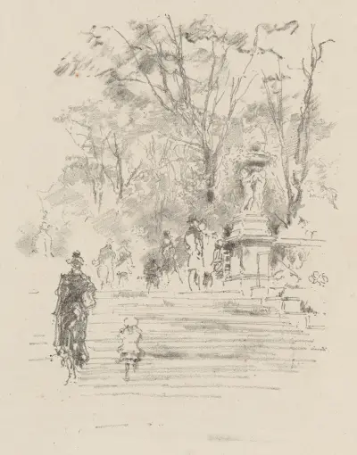 The Steps, Luxemburg Gardens, Paris av James Abbott McNeill Whistler