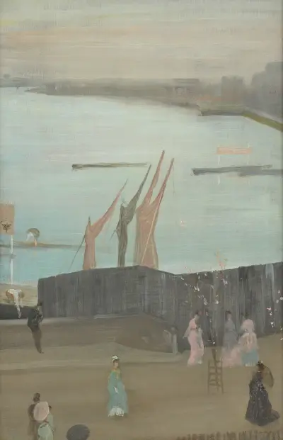 Variations in Pink and Grey; Chelsea av James Abbott McNeill Whistler