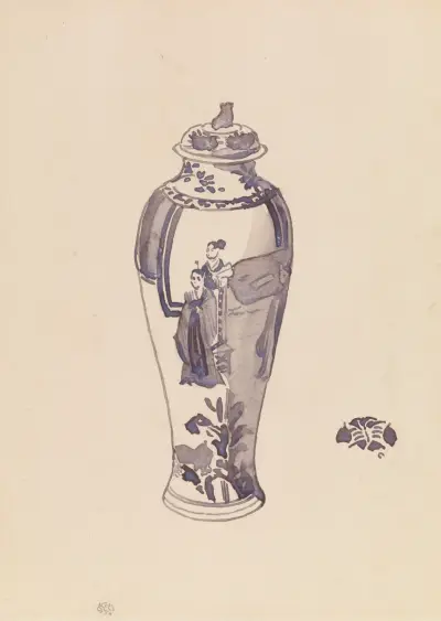 Vase with slightly bulging body av James Abbott McNeill Whistler