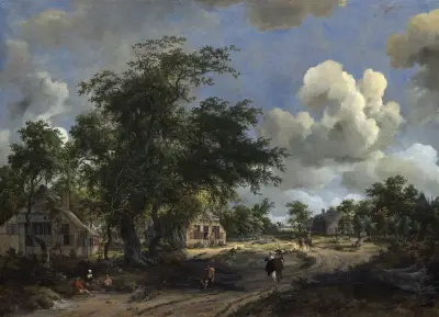 A View on a High Road av Meindert Hobbema