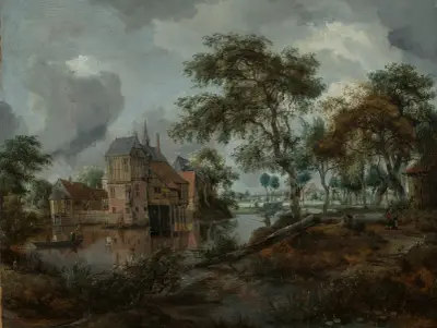 Das Schloss von Ootmarsum av Meindert Hobbema