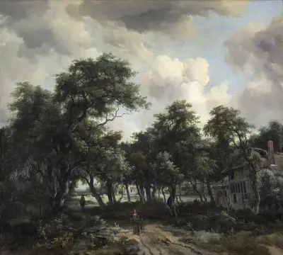 Hut among Trees av Meindert Hobbema