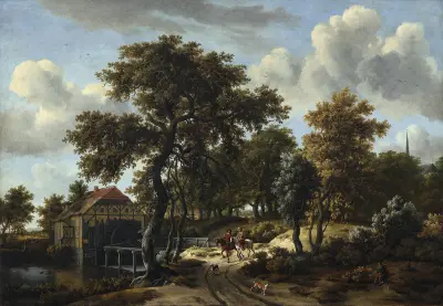 The Travelers av Meindert Hobbema