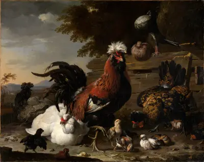 Der Friede im Hühnerhof av Melchior d'Hondecoeter