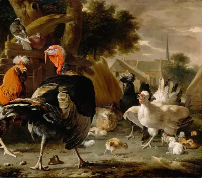Poultry Yard av Melchior d'Hondecoeter
