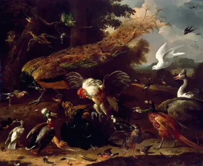 The Crow Exposed av Melchior d'Hondecoeter