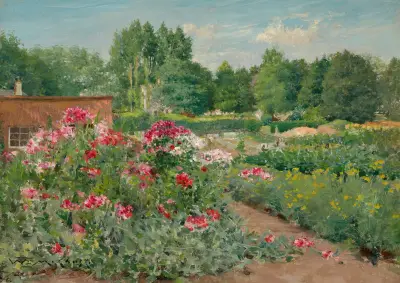 Flower Beds, Central Park av William Merritt Chase