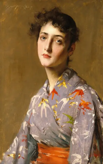 Girl In A Japanese Costume av William Merritt Chase