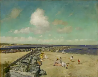 Morgon vid Breakwater, Shinnecock av William Merritt Chase